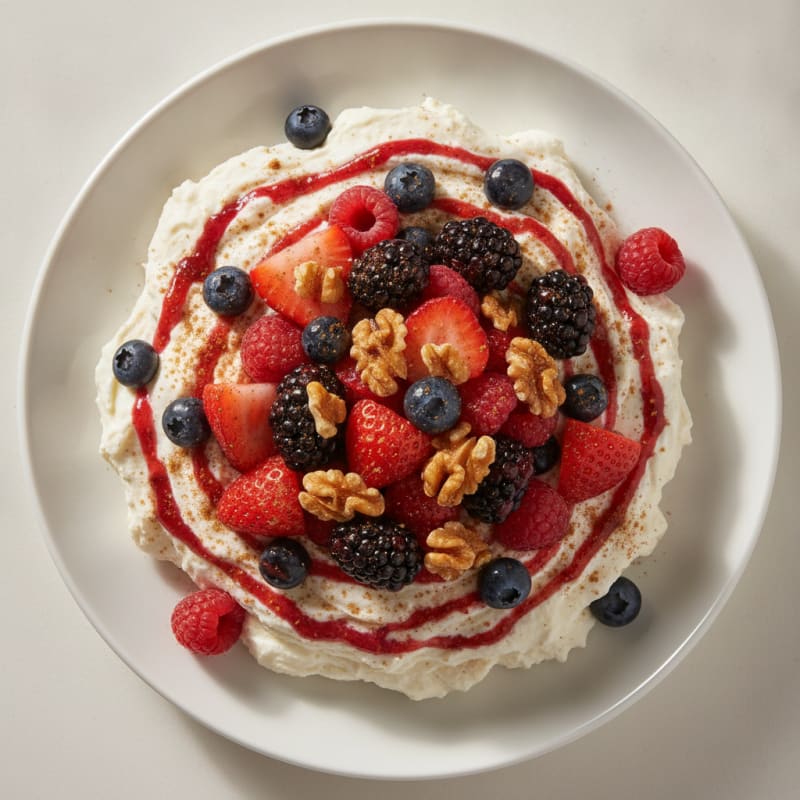Greek Yogurt Protein Mousse with Berries
