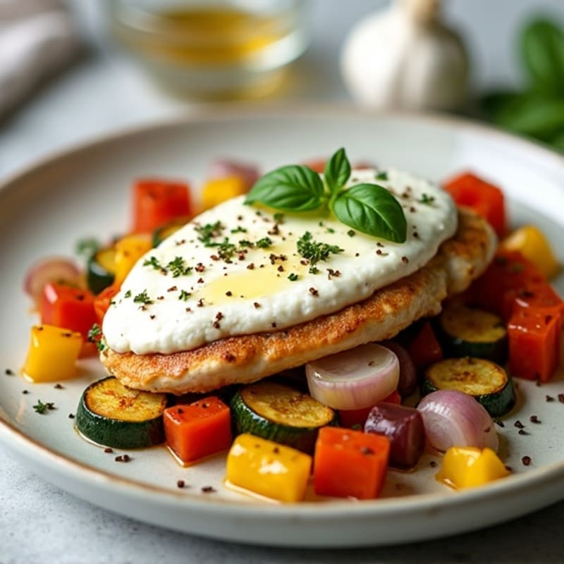 Creamy Ricotta Chicken with Roasted Vegetables
