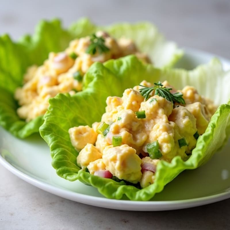 Creamy Egg Salad with Crispy Lettuce Wraps