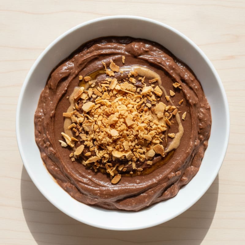 Silky Chocolate Protein Pudding with Toasted Coconut