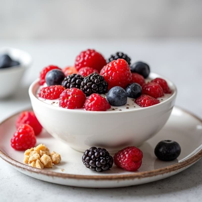 Creamy Greek Yogurt Protein Pudding with Mixed Berries