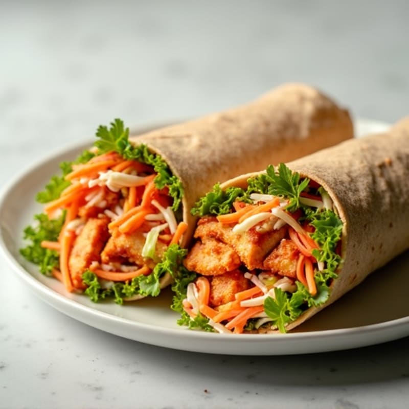Spicy Buffalo Chicken Wraps with Crunchy Slaw