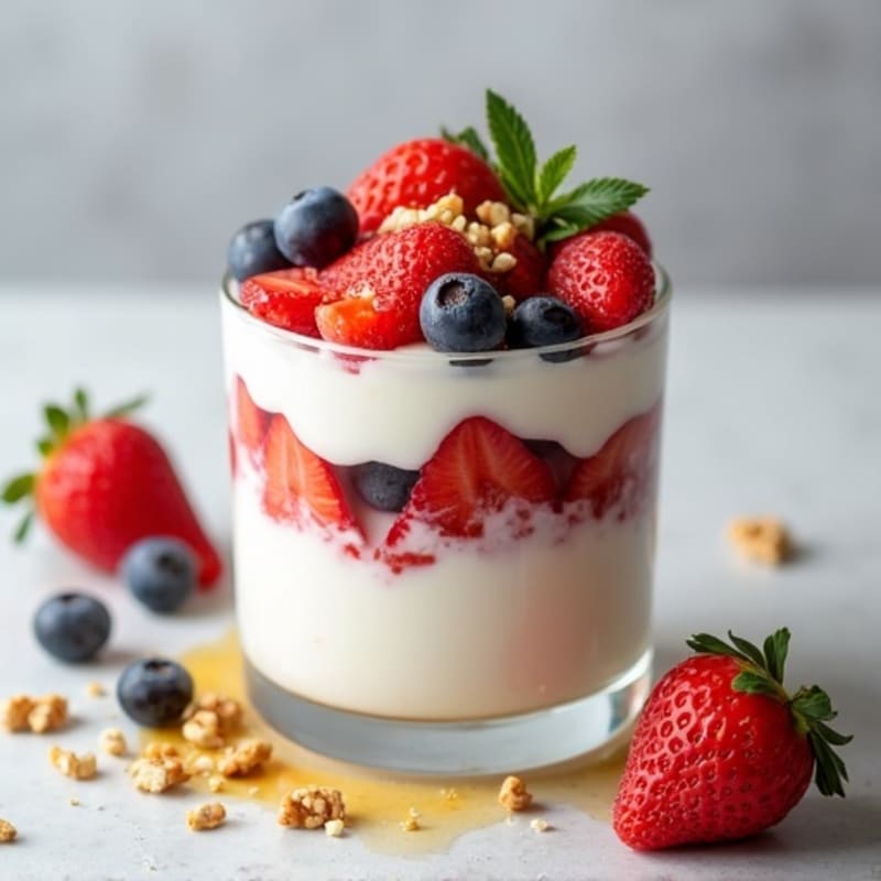Creamy High-Protein Greek Yogurt Parfait with Mixed Berries