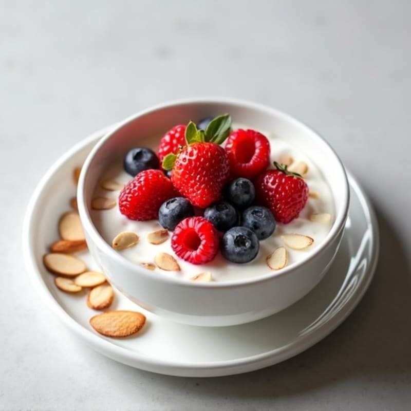 Creamy Greek Yogurt Protein Bowl with Berries and Almonds