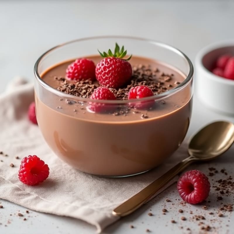Silky Chocolate Protein Pudding with Chia Seeds