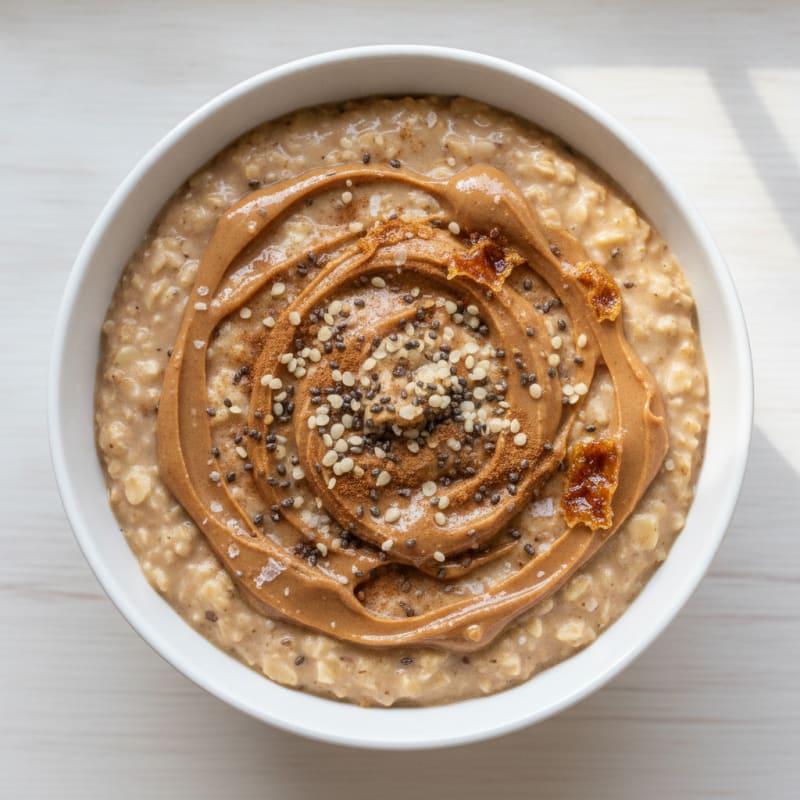 Peanut Butter Protein Oatmeal with Almond Milk