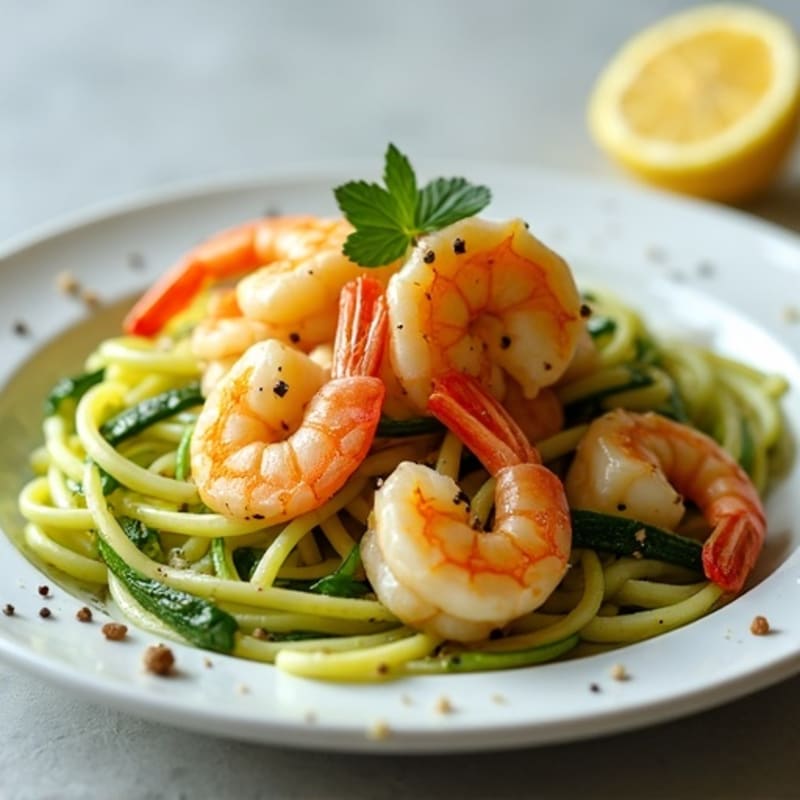 Lemon-Garlic Butter Shrimp with Herb Zucchini Noodles