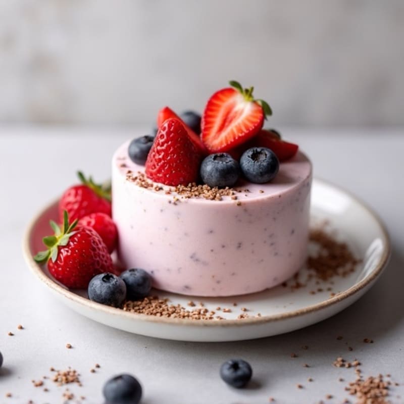 Greek Yogurt Protein Mousse with Berries
