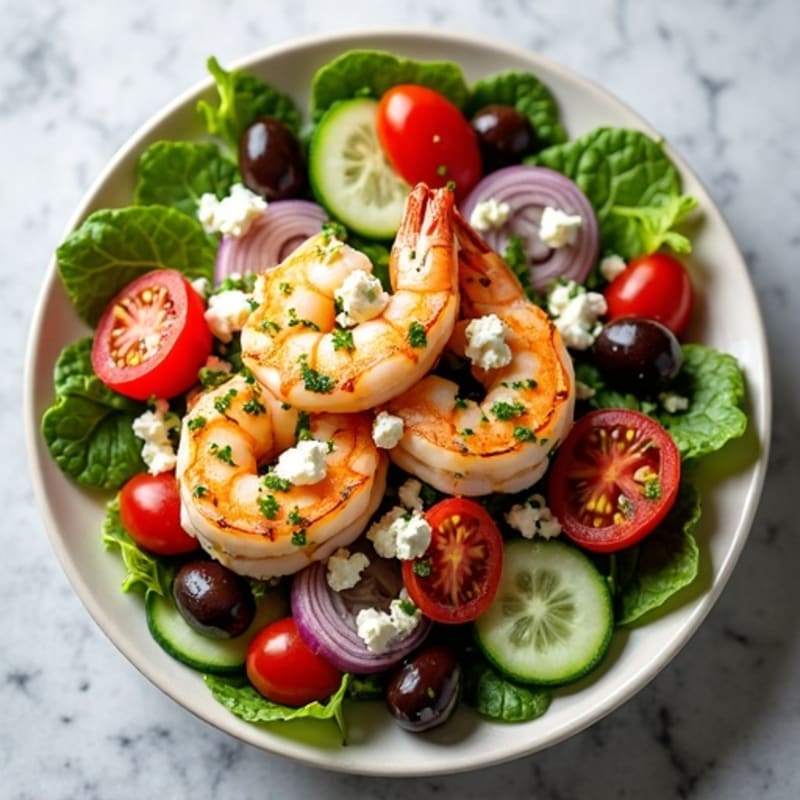 Fresh Mediterranean Chopped Salad with Herb-Marinated Feta