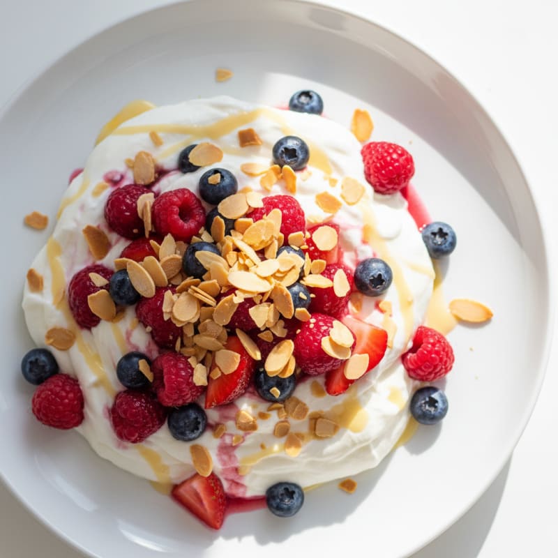Greek Yogurt Protein Mousse with Mixed Berries