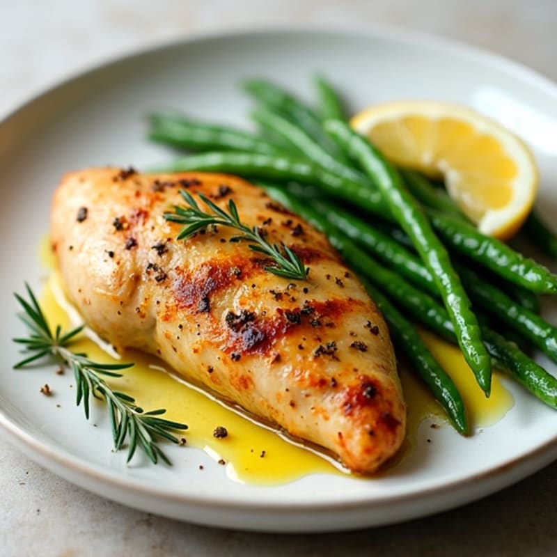 Lemon-Herb Roasted Chicken with Crispy Green Beans