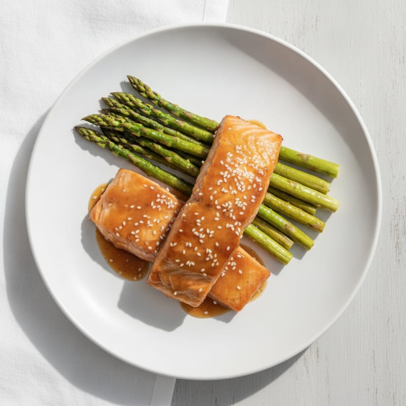 Teriyaki Glazed Salmon with Roasted Asparagus