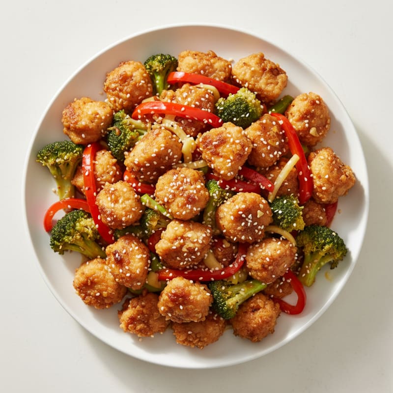 Crispy Honey-Garlic Chicken Stir-Fry
