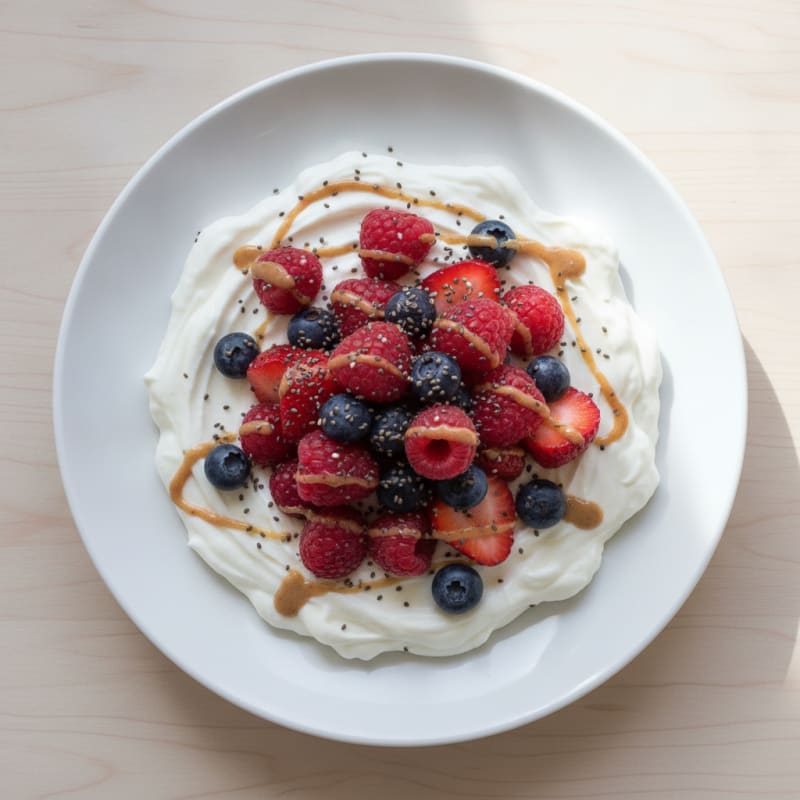 Silky Greek Yogurt Protein Pudding with Mixed Berries