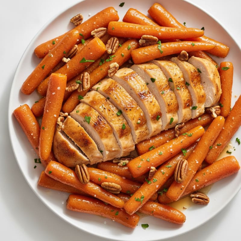 Maple-Glazed Roasted Carrots with Pecans