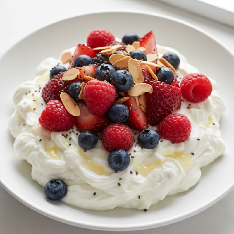 Creamy Greek Yogurt Bowl with Protein Powder and Berries