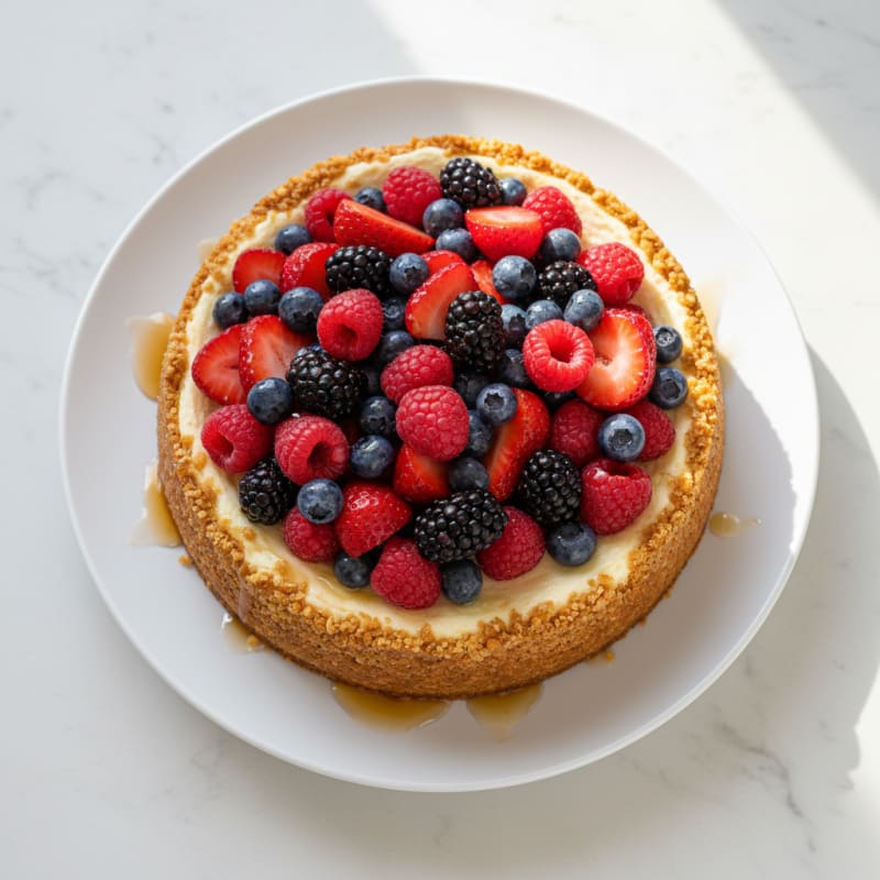 Greek Yogurt Protein Cheesecake with Fresh Berries
