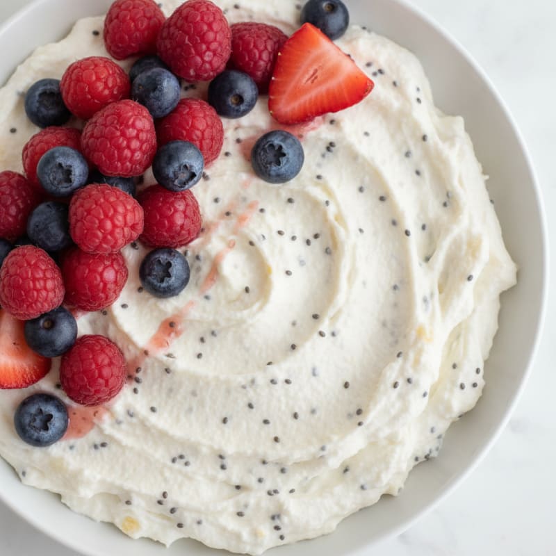 Greek Yogurt Protein Mousse with Mixed Berries