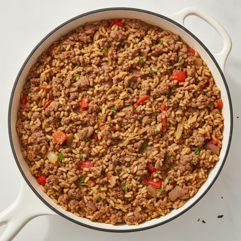 Savory Ground Beef and Rice Skillet