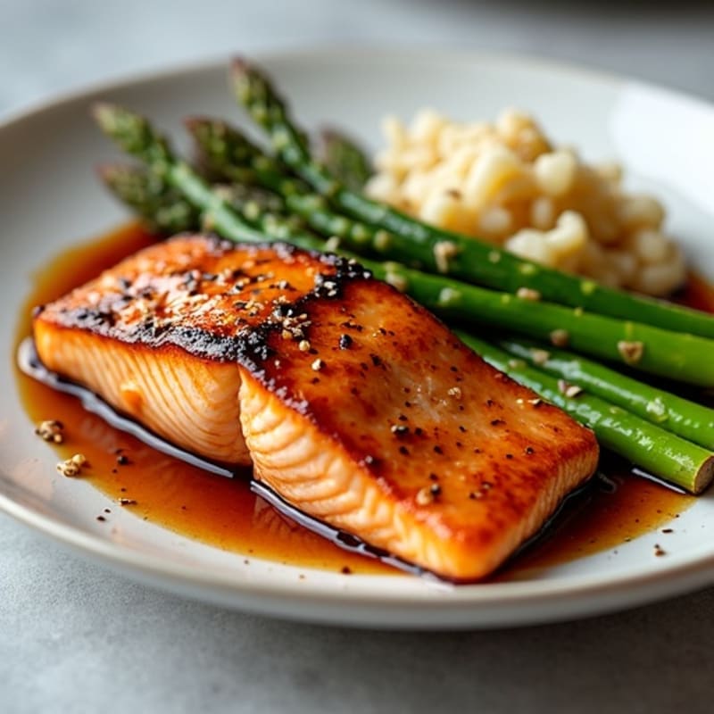 Teriyaki Glazed Salmon with Roasted Asparagus