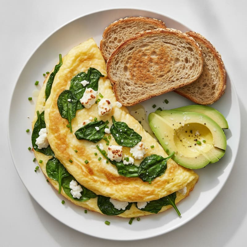 Fluffy Egg White and Spinach Omelet