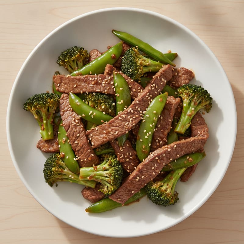 Lean Beef Stir-Fry with Broccoli and Snap Peas