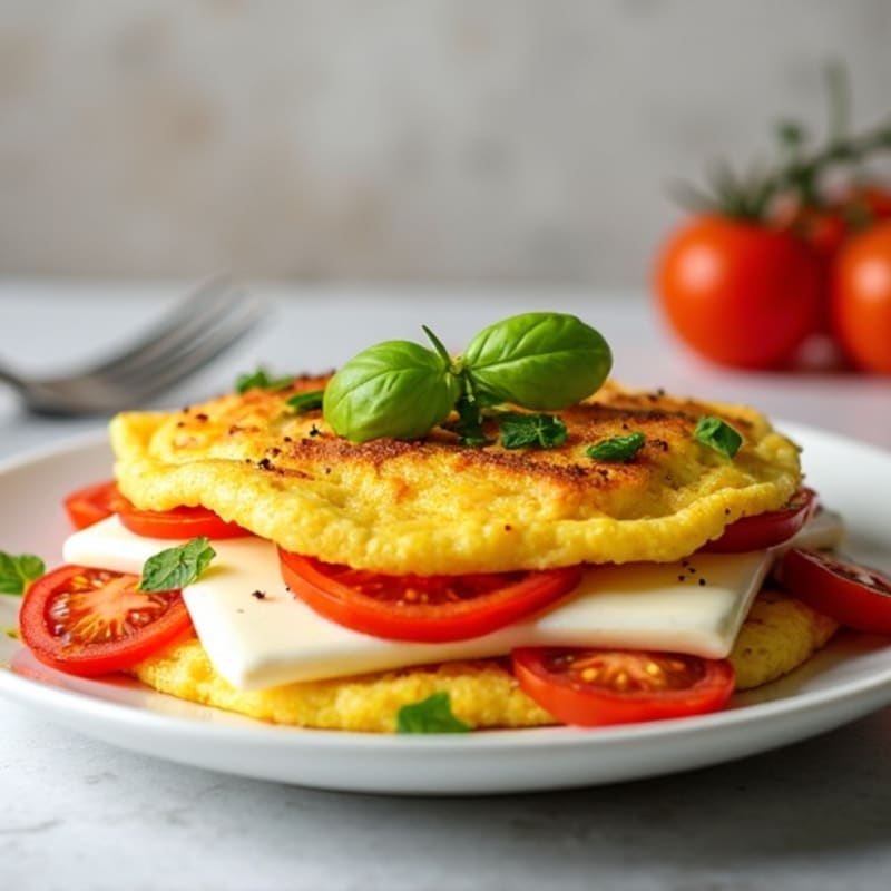 Egg White Omelet with Farmers Cheese and Sautéed Tomatoes