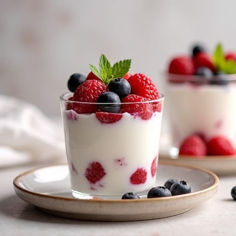 Greek Yogurt Protein Parfait with Mixed Berries and Almonds