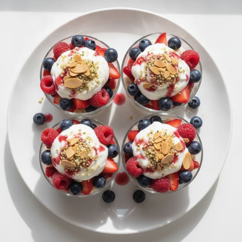 Greek Yogurt Protein Parfait with Mixed Berries