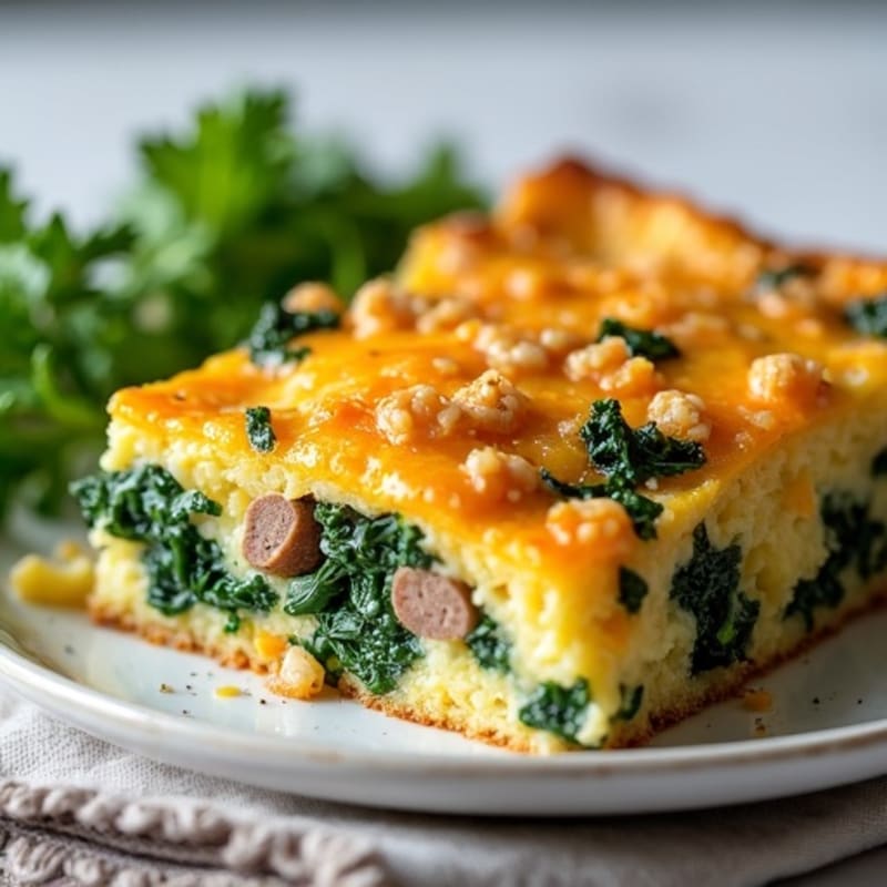 Baked Sausage & Kale Breakfast Strata