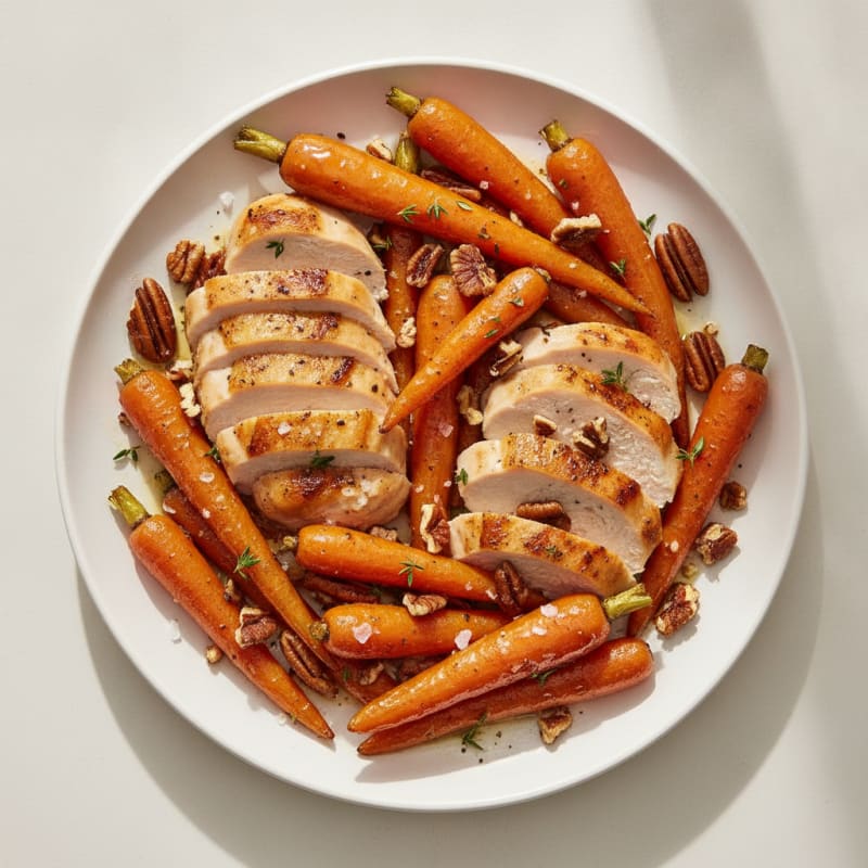 Maple-Glazed Roasted Carrots with Pecans
