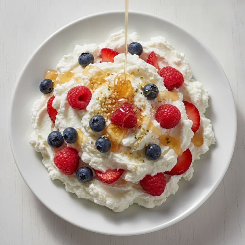 Greek Yogurt Protein Parfait with Whey Protein and Mixed Berries