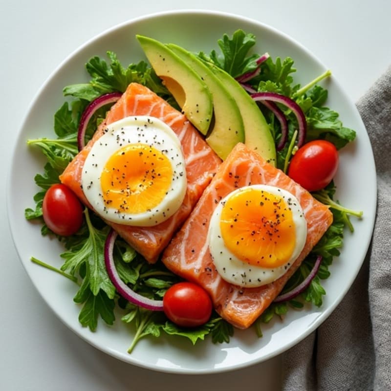 Smoked Salmon with Creamy Avocado and Fresh Greens
