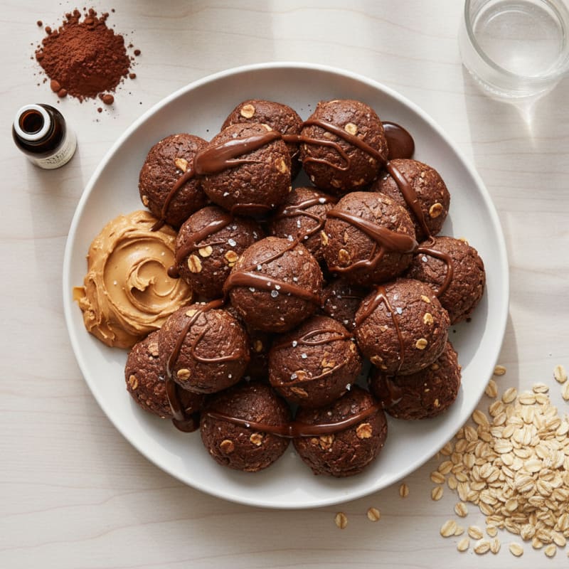 No-Bake Chocolate Peanut Butter Protein Bites
