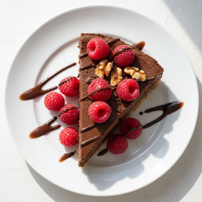 High-Protein Chocolate Cheesecake with Fresh Berries