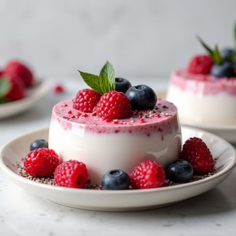 Greek Yogurt Protein Pudding with Mixed Berries