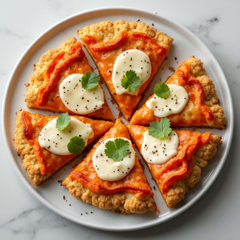 Crispy Cauliflower Crust Buffalo Chicken Pizza
