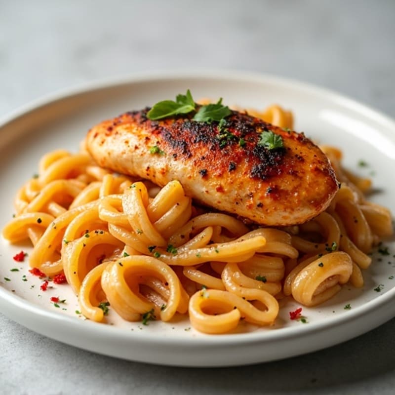 Spicy Paprika Chicken with Creamy Whole Wheat Pasta
