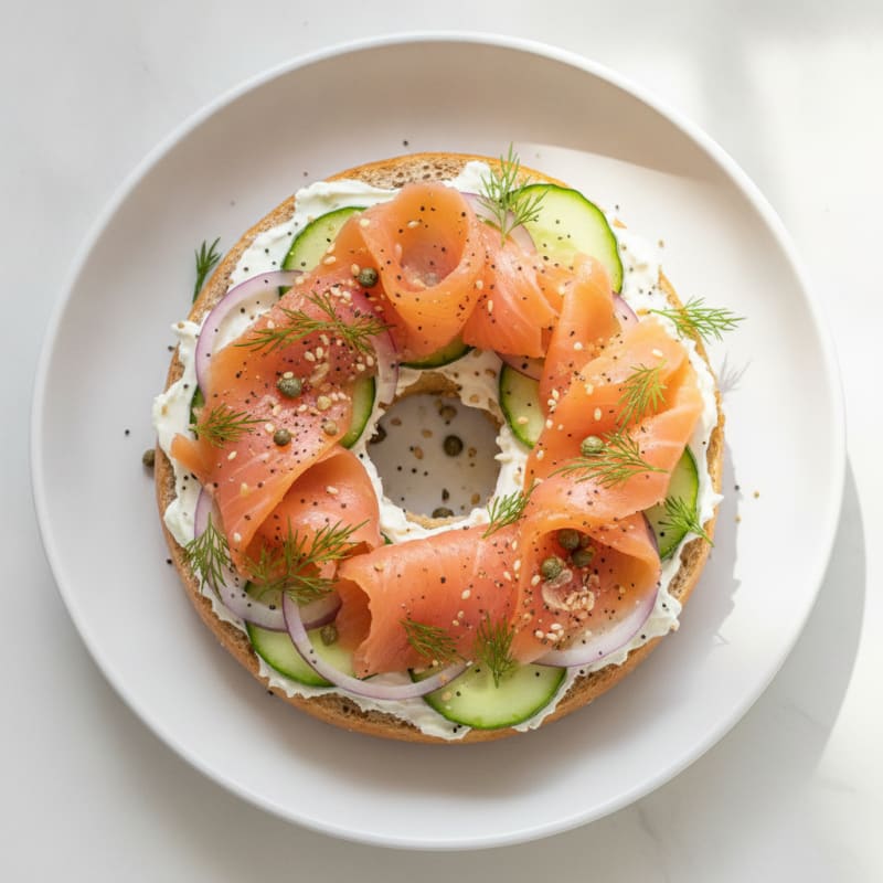 High-Protein Smoked Salmon Everything Bagel