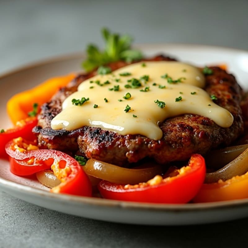 Lean Steak and Sautéed Pepper Skillet with Melty Provolone