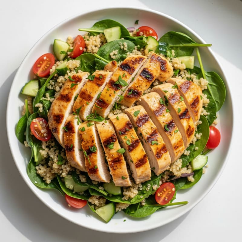 Grilled Chicken and Quinoa Salad with Lemon Vinaigrette