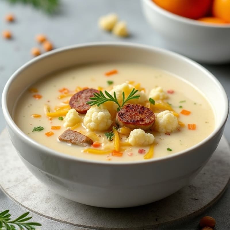 Creamy Cauliflower Sausage Soup