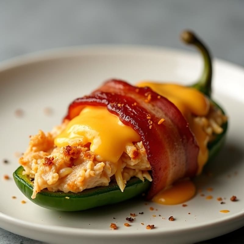 Crispy Bacon-Wrapped Spicy Chicken Stuffed Jalapeños