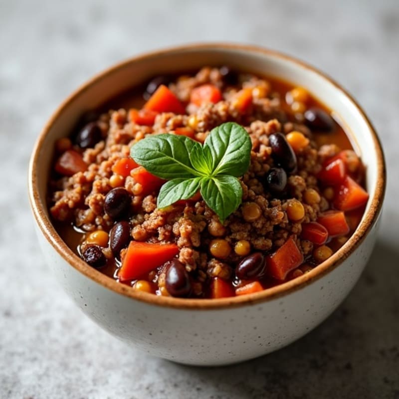 Hearty Black Bean and Ground Beef Chili