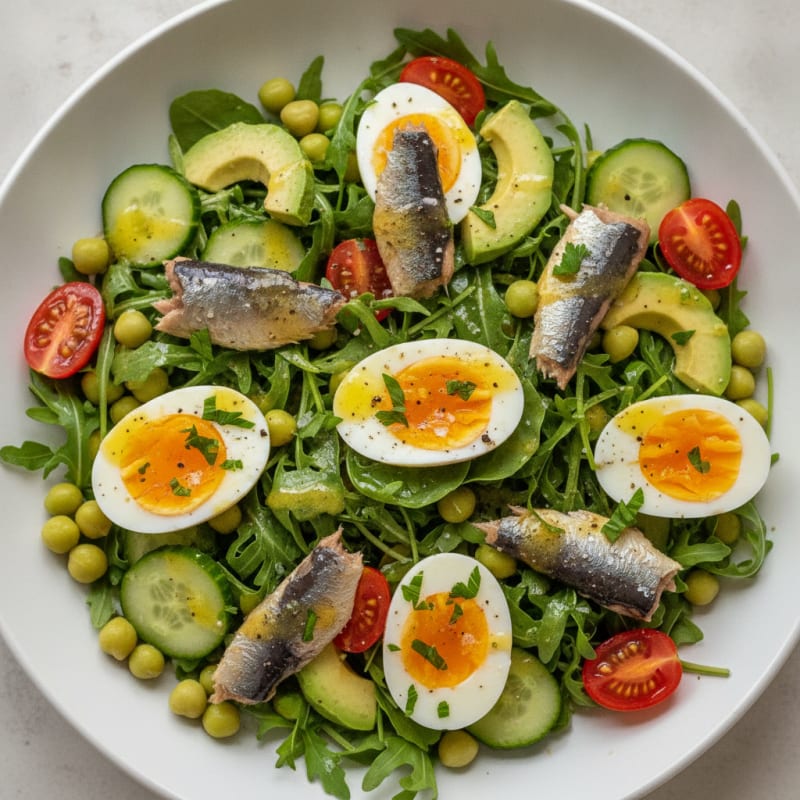 Sardine and Boiled Egg Salad