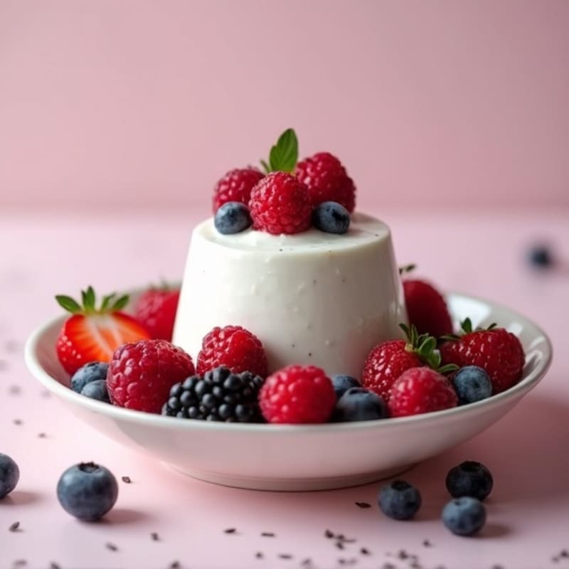 Silky Greek Yogurt Protein Mousse with Mixed Berries