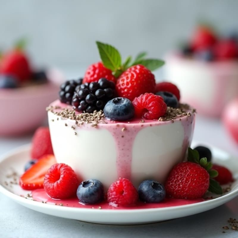 Silky Greek Yogurt Protein Pudding with Berries