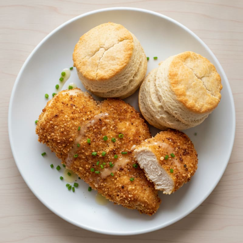 Buttermilk Fried Chicken with Fluffy Biscuits