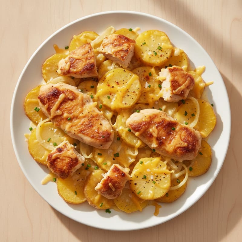 Cheesy Baked Chicken and Potato Gratin