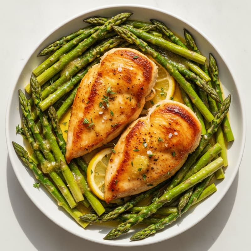Lemon Herb Roasted Chicken and Asparagus